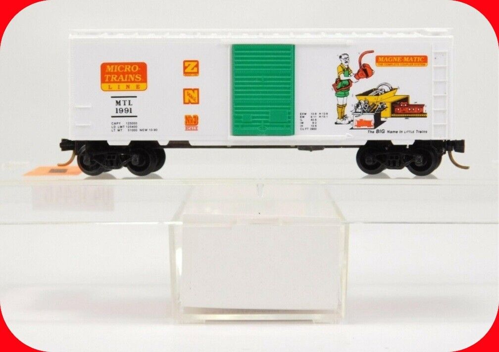 N Scale **MAGNE MATIC COUPLER SYSTEM** 40' Box Car, MTL 1991, Micro Trains 20086