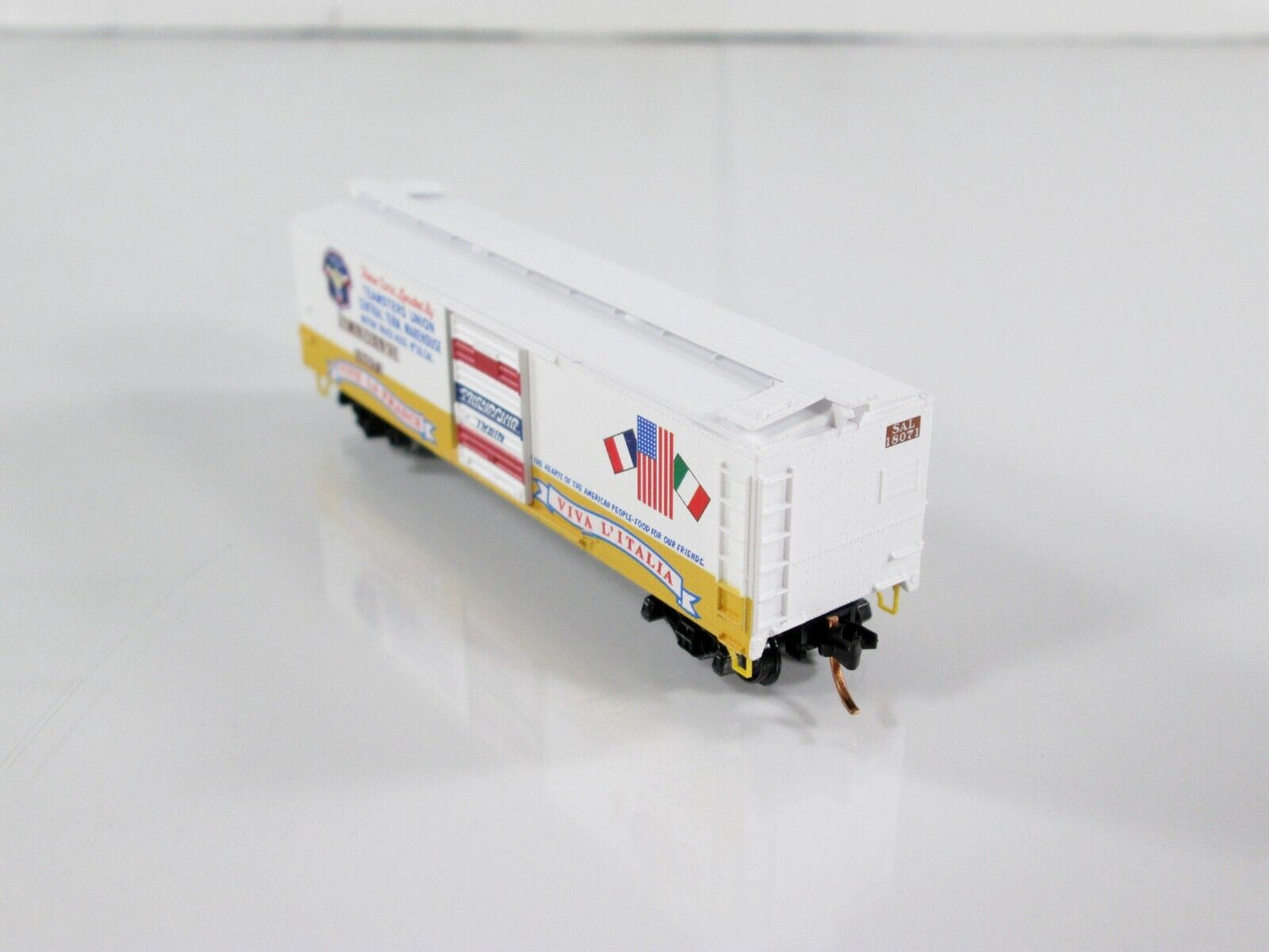 N Scale *SEABOARD* FRANCE, ITALY Friendship Train Box Car -Micro Trains 12000280