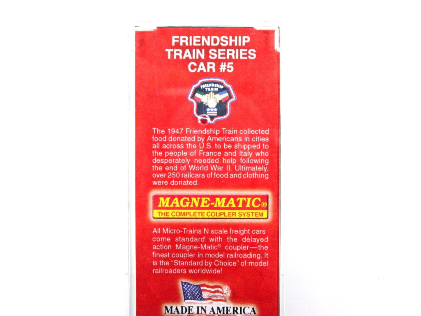 N Scale *SEABOARD* FRANCE, ITALY Friendship Train Box Car -Micro Trains 12000280