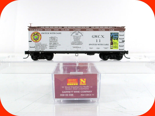 N Scale **GARRET WINE CO.** Ice Reefer (Grape to Glass) -- Micro Trains 05800596