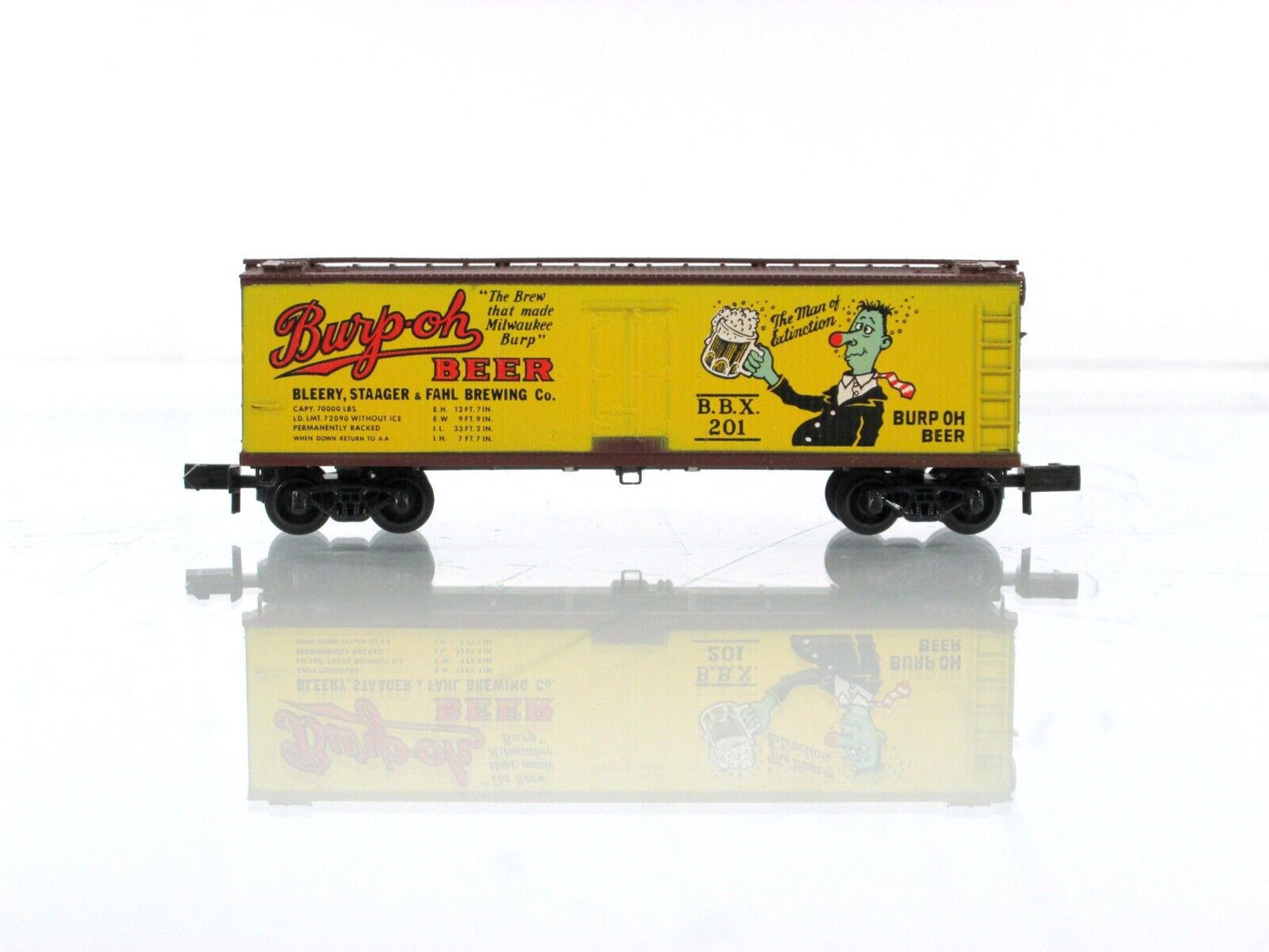 N Scale **BURP-OH BEER** Vintage Ice Reefer, BBX 201 -- Kadee Micro Trains 47100