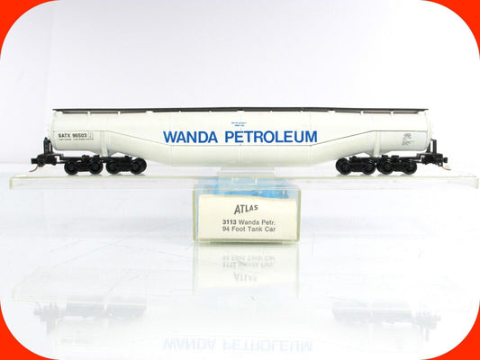 N Scale **WANDA PETROLEUM** 94' Jumbo Tanker, GATX 96503 - Atlas 3113, MTL Cplrs