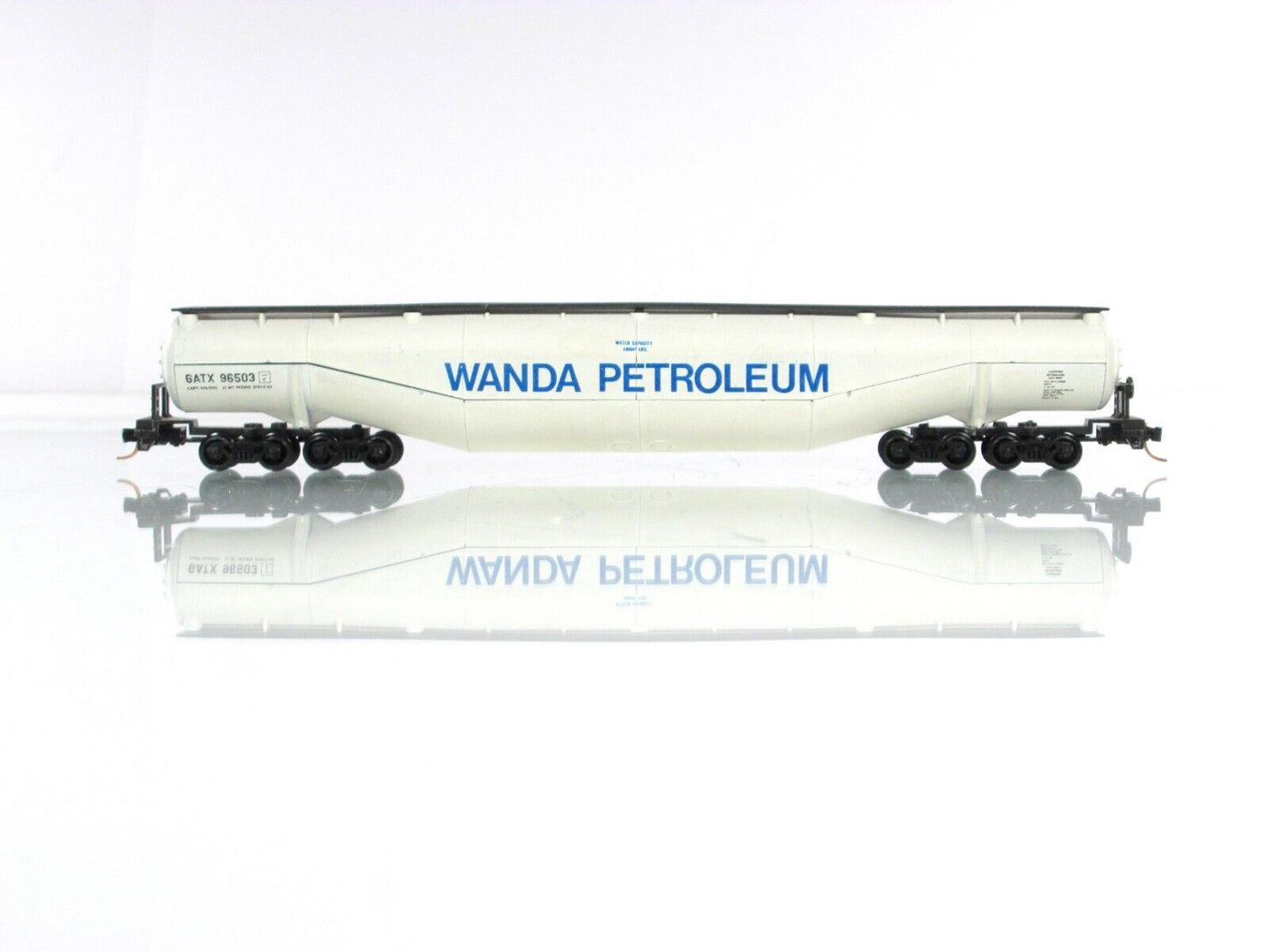 N Scale **WANDA PETROLEUM** 94' Jumbo Tanker, GATX 96503 - Atlas 3113, MTL Cplrs