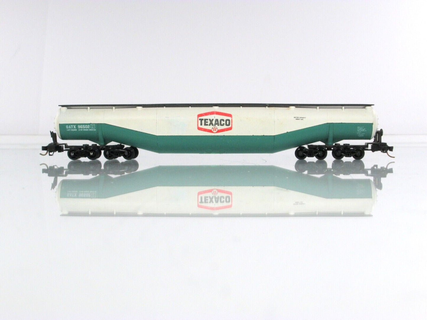 N Scale **TEXACO** 94' Jumbo Tanker, GATX 96502 --Atlas 3112, Micro Trains Cplrs
