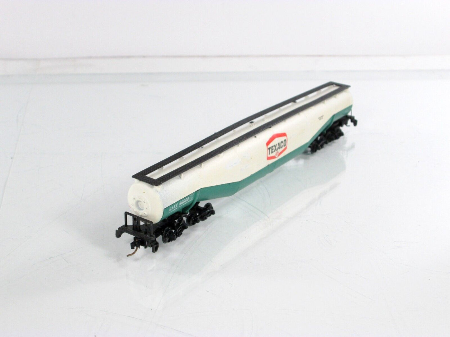N Scale **TEXACO** 94' Jumbo Tanker, GATX 96502,  Atlas 3112, Micro Trains Cplrs