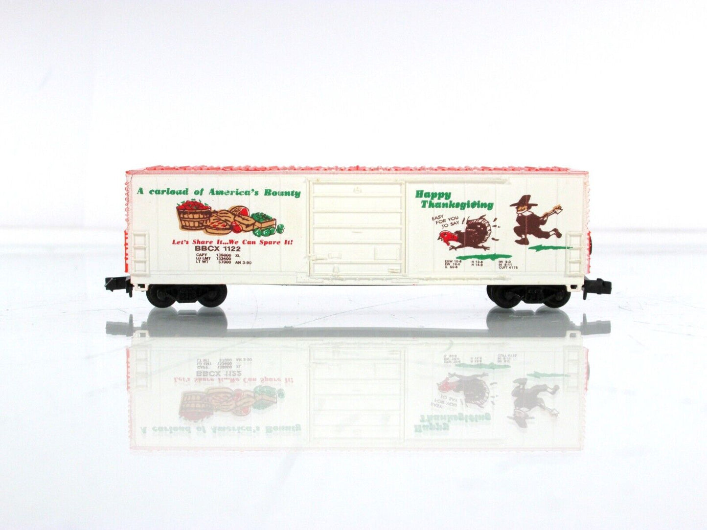 N Scale ***HAPPY THANKSGIVING*** 50' Box Car, BBCX 1122 -- Bev-Bel 2178 ***RARE*