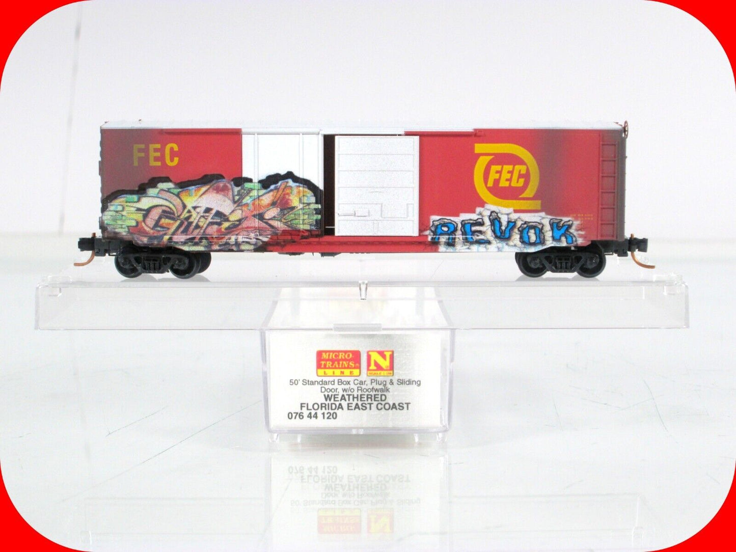 N Scale **FLORIDA EAST COAST** Weathered 50' Box Car FEC - Micro Trains 07644120
