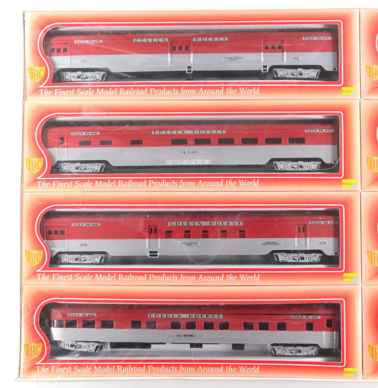 HO Scale ROCK ISLAND GOLDEN ROCKET Lightweight Passenger 8-Car Set --- IHC 50019