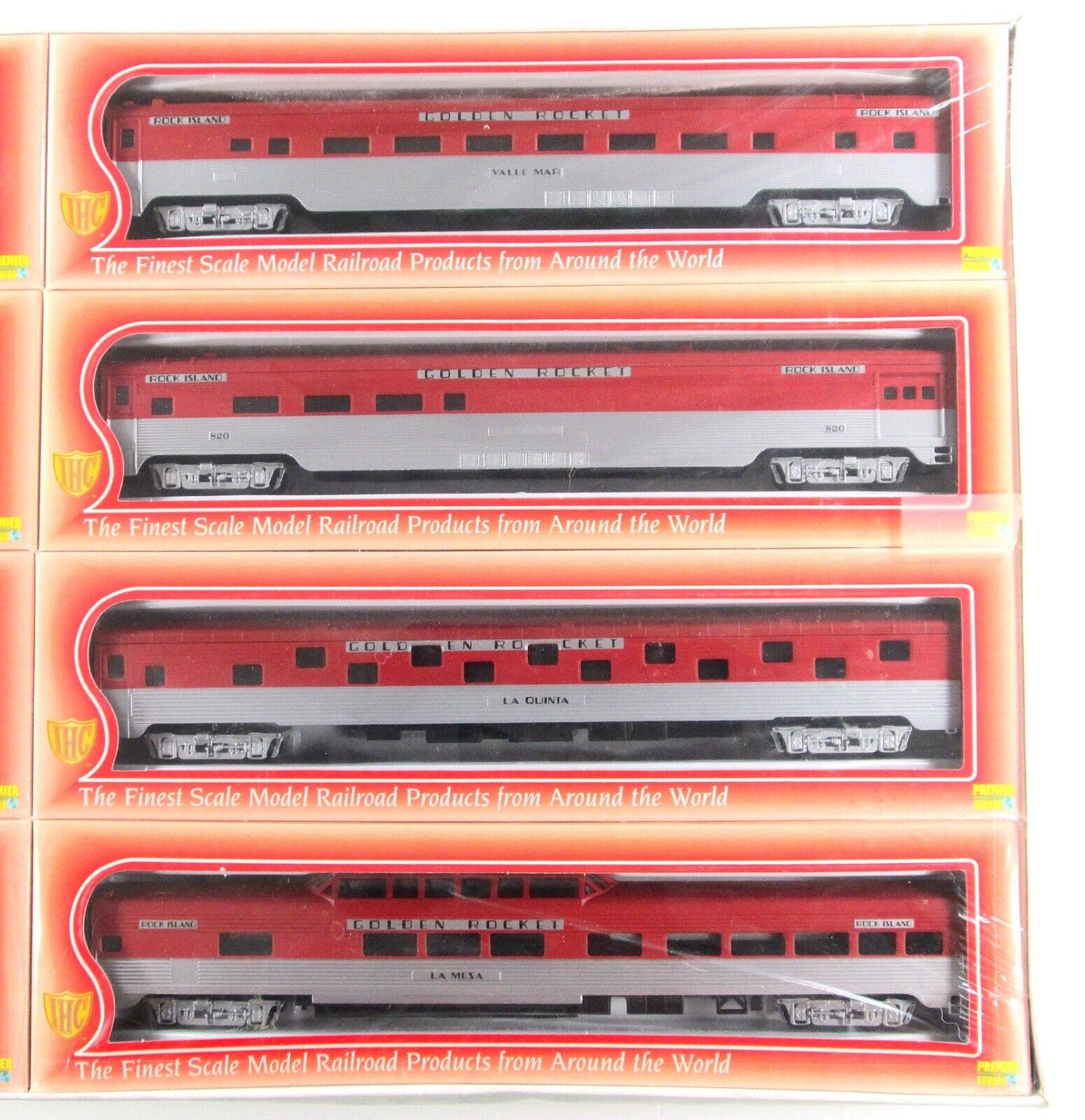 HO Scale ROCK ISLAND GOLDEN ROCKET Lightweight Passenger 8-Car Set --- IHC 50019