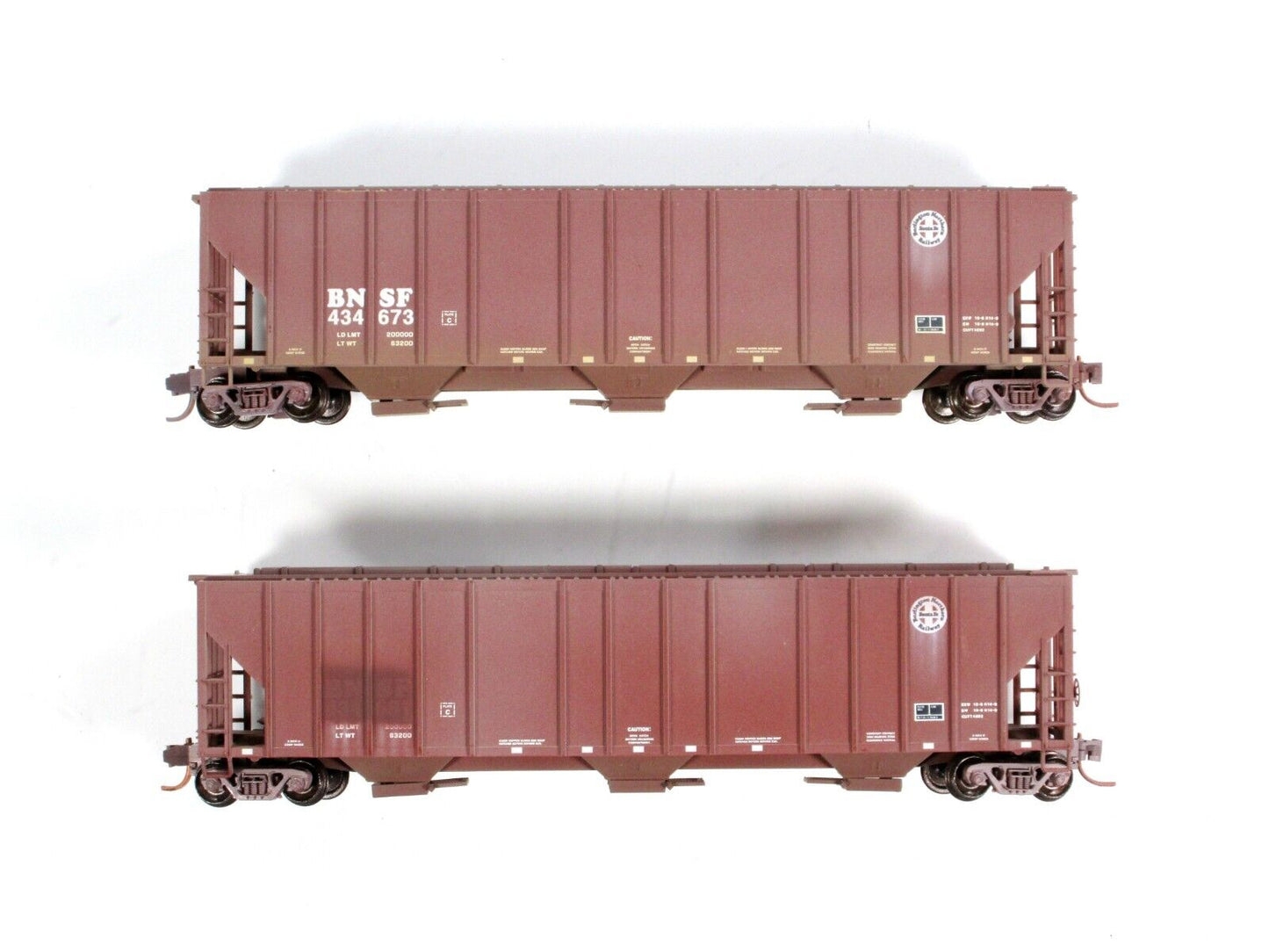N Scale *BNSF* Weathered & Graffiti Covered Hopper 2-Pack -Micro Trains 09944140