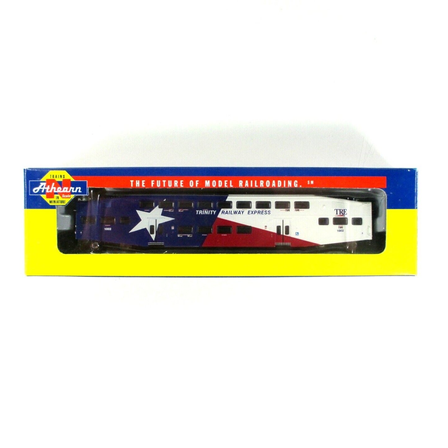 N Scale BOMBARDIER Dallas TRE Trinity Railway Control Car #1002  - Athearn 10126