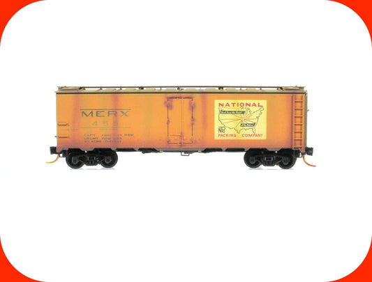N Scale **NATIONAL PACKING** Weathered Reefer, MERX 455 -  Micro Trains 05944160