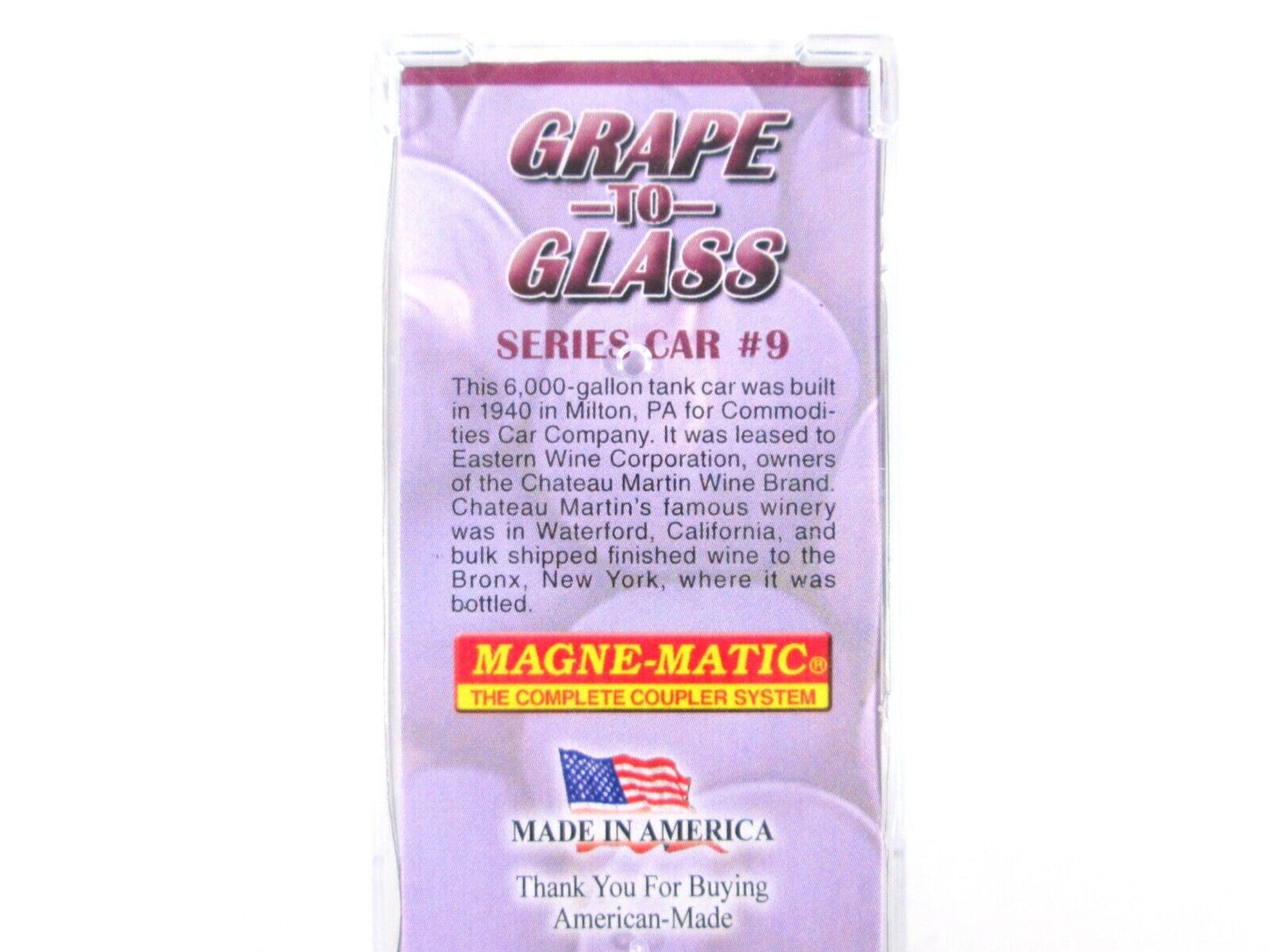N Scale **CHATEAU MARTIN WINES** Tank Car (Grape-Glass) -- Micro Trains 06500086