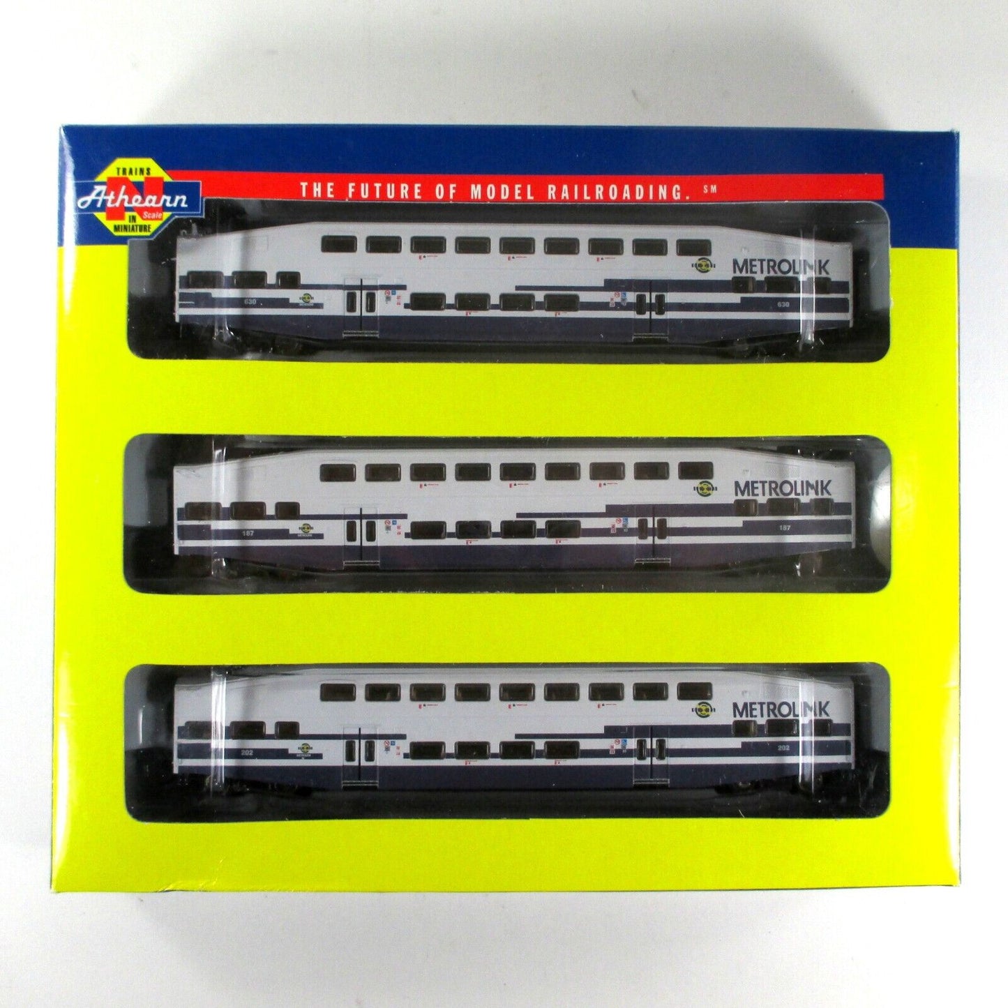 N Scale Bombardier METROLINK Bi-Level Passenger 3-Car Set - Athearn 10160 **NEW*