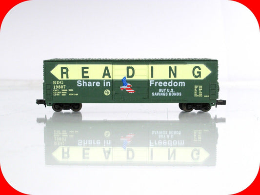 N Scale **READING**  **SHARE In FREEDOM** 50' Box Car, RDG 19807 --Bev-Bel 10038