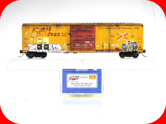 N Scale **RAILBOX GRAFFITI** Box Car #21486 - Micro Trains NSE MTL 16-39 *RARE*