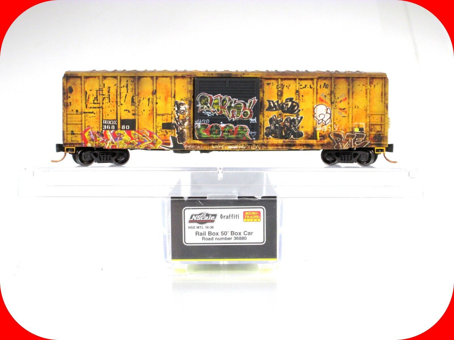 N Scale **RAILBOX GRAFFITI** Box Car #36880 - Micro Trains NSE MTL 16-36 *RARE*
