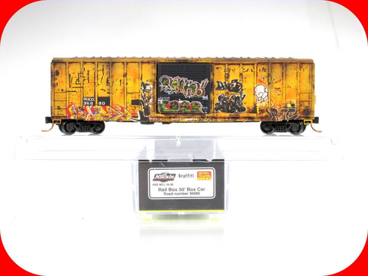 N Scale **RAILBOX GRAFFITI** Box Car #36880 - Micro Trains NSE MTL 16-36 *RARE*