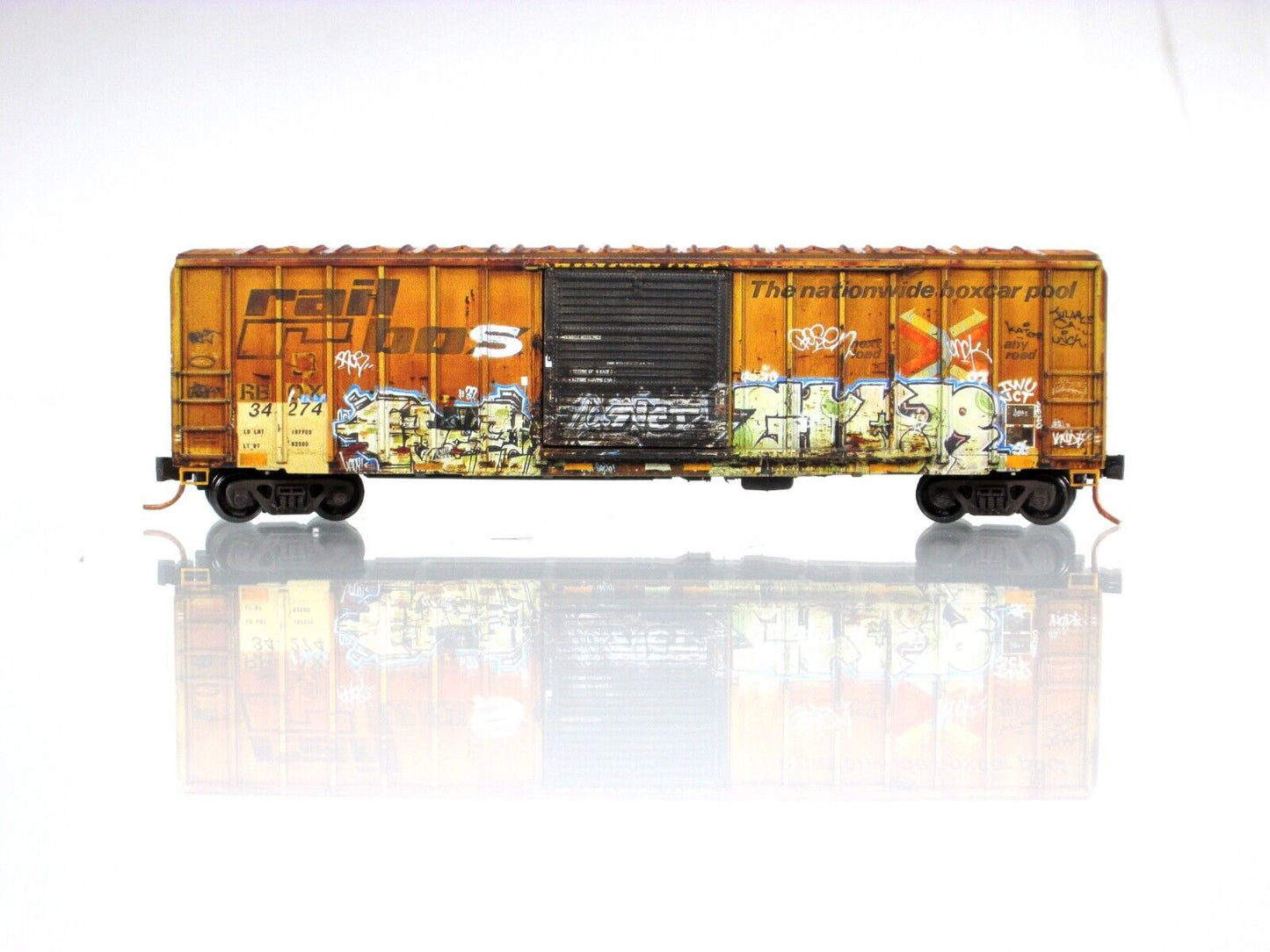 N Scale RAILBOX  **World Oceans Day**  GRAFFITI Box Car - Micro Trains 02544013