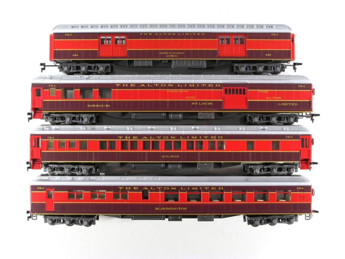 HO Scale ***CHICAGO ALTON*** 1920s Heavyweight Passenger Set A -- Rivarossi 6912