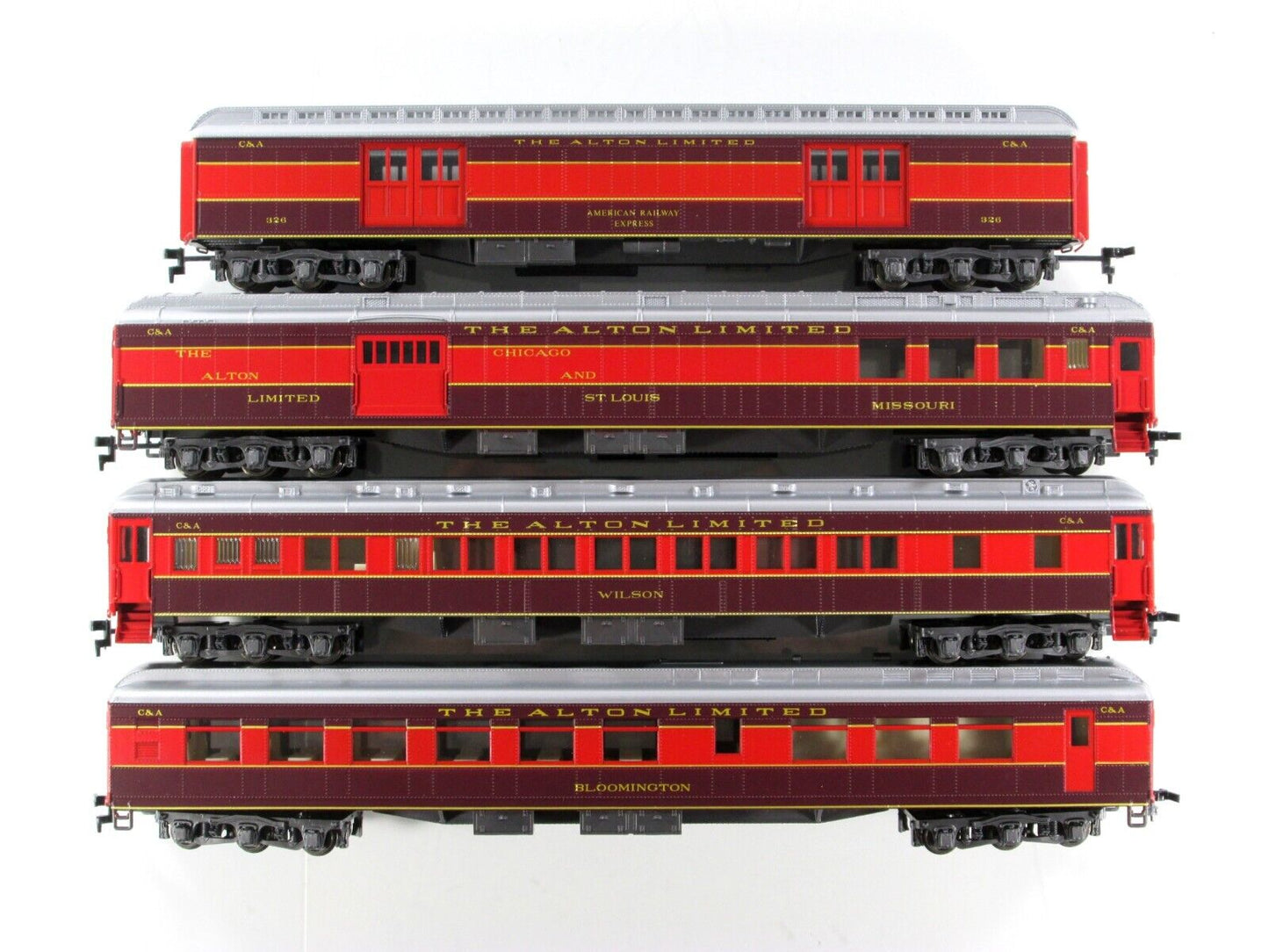 HO Scale ***CHICAGO ALTON*** 1920s Heavyweight Passenger Set A -- Rivarossi 6912