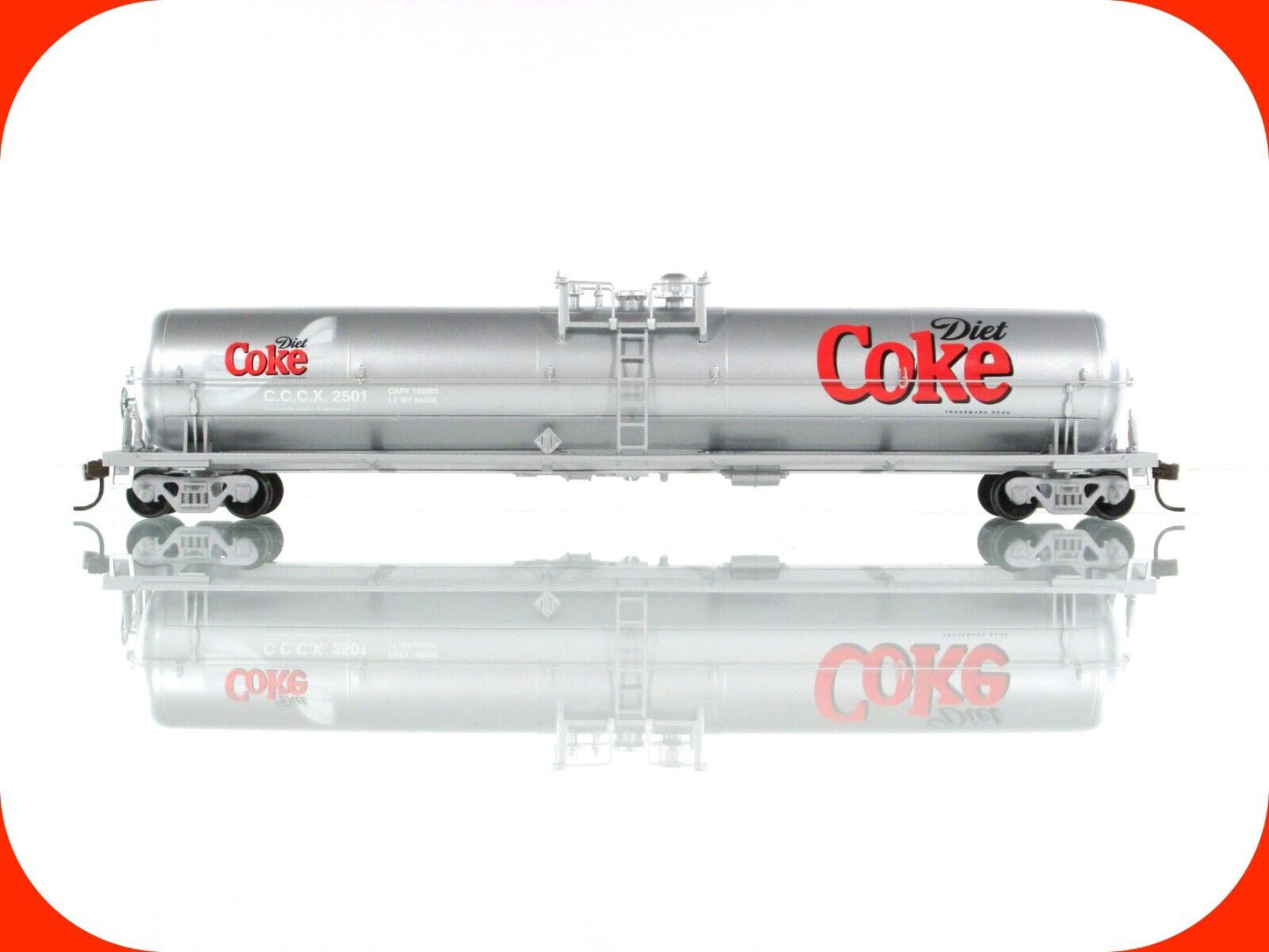 HO Scale ***DIET COKE*** 62' Single Dome Jumbo Tank Car CCCX 2501 - Athearn 8340