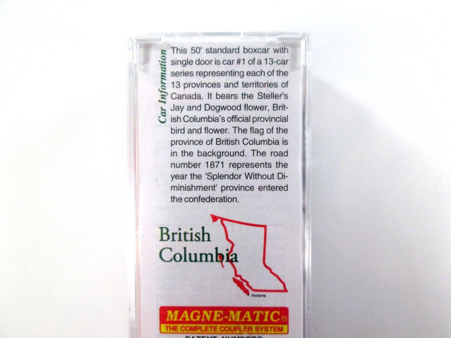 N Scale **BRITISH COLUMBIA** Provincial Box Car, BC 1871 - Micro Trains 07700151