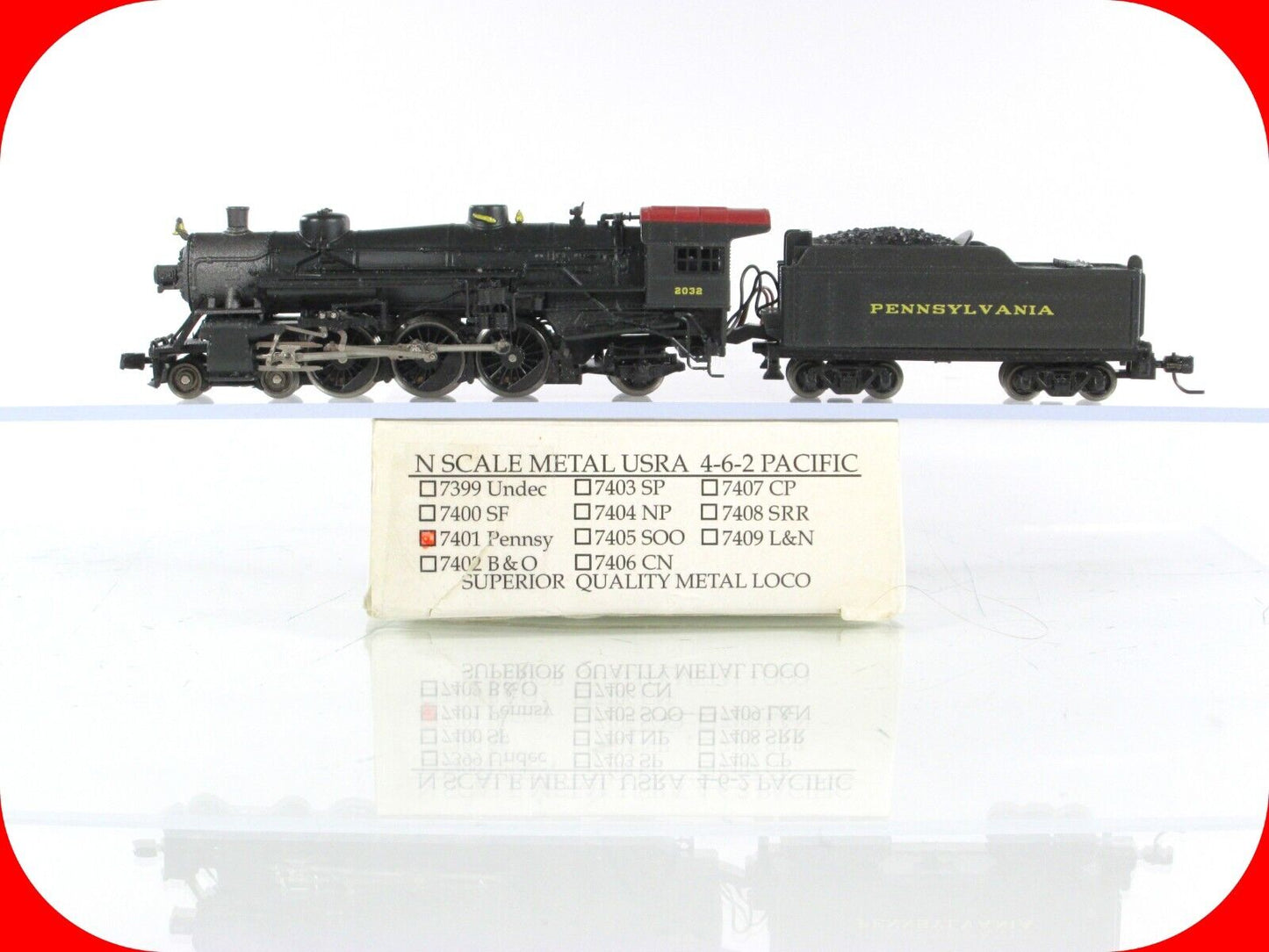 N Scale **PENNSYLVANIA** USRA 4-6-2 Locomotive #2032 -- Model Power *Metal* 7401