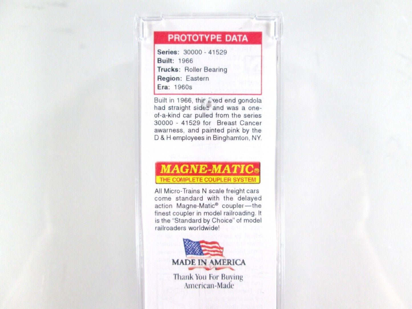 N Scale ***BREAST CANCER AWARENESS*** D&H Gondola - Micro Trains 10500740 *RARE*