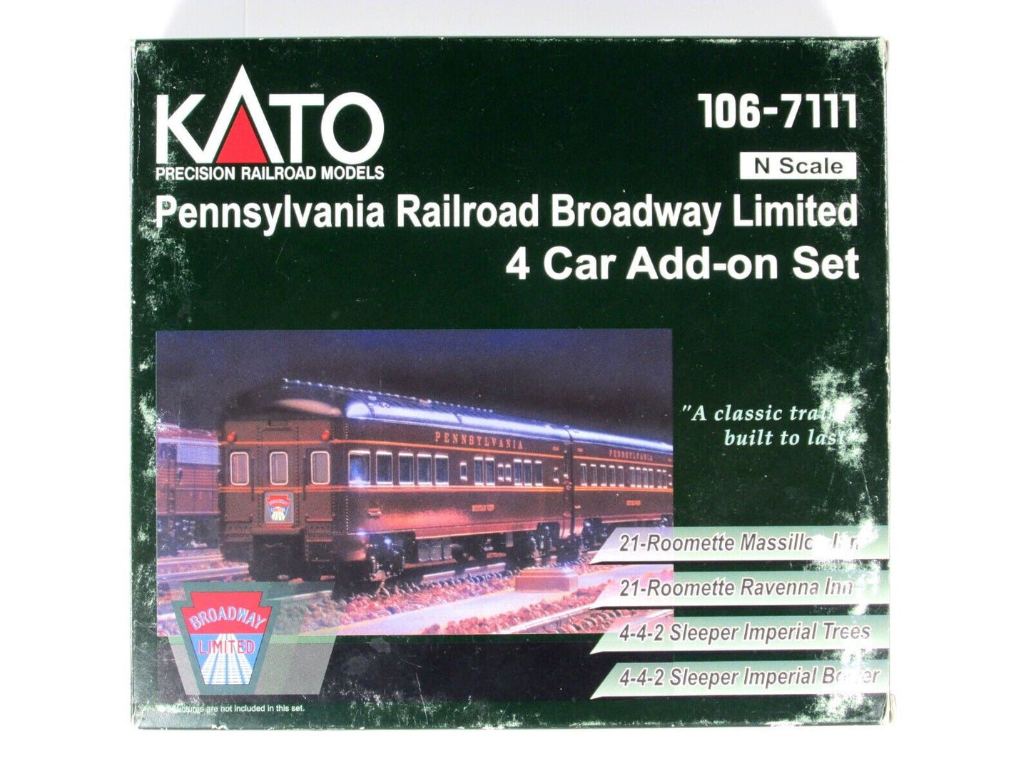 N Scale ***PENNSYLVANIA*** Broadway Limited Passenger 4-Car Set -- Kato 106-7111