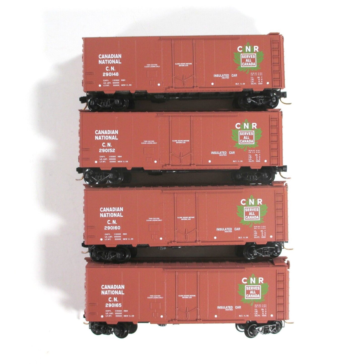 N Scale ***CANADIAN NATIONAL*** Box Car Runner 4-Pack #11 -Micro Trains 99300011
