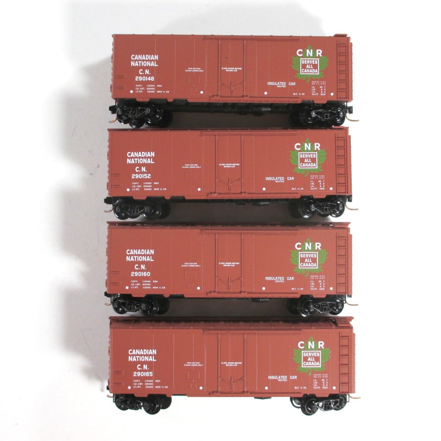 N Scale ***CANADIAN NATIONAL*** Box Car Runner 4-Pack #11 -Micro Trains 99300011