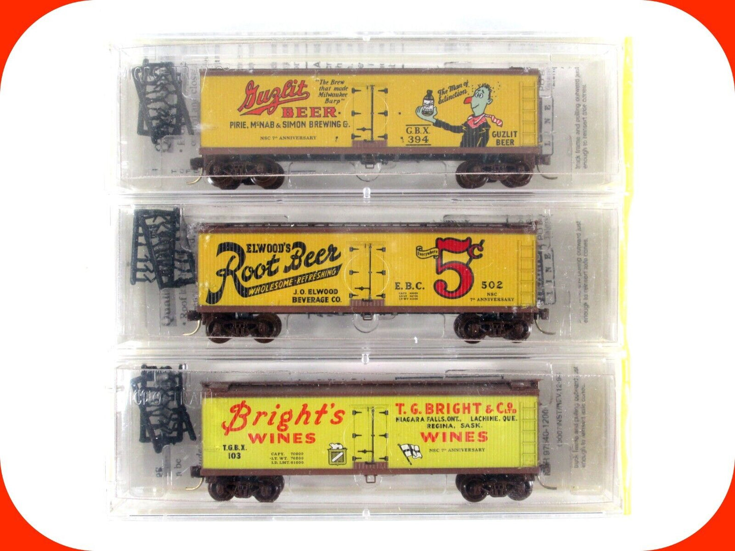 N Scale ***BEER, WINE*** Beverage Billboard Reefer 3-Pack - Micro Trains Special