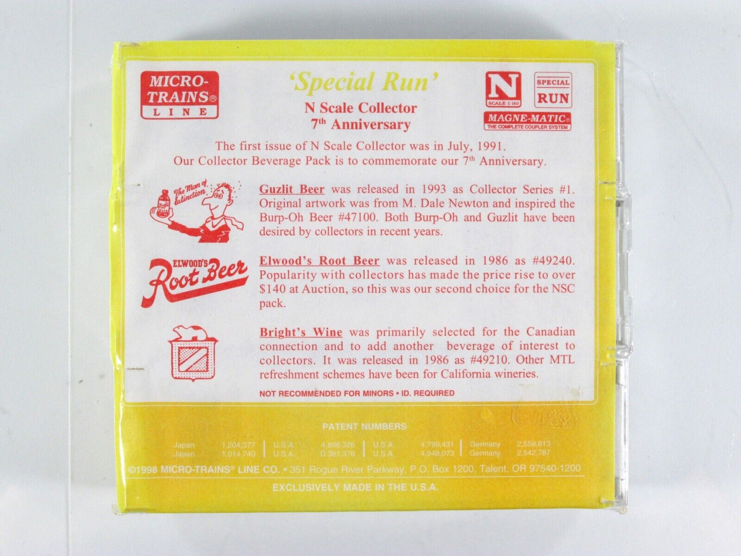 N Scale ***BEER, WINE*** Beverage Billboard Reefer 3-Pack - Micro Trains Special