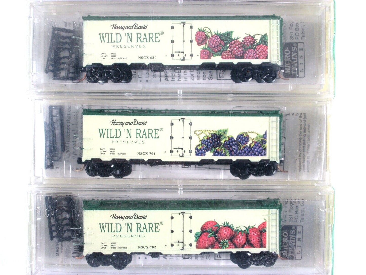 N Scale *HARRY & DAVID* Wild n' Rare Preserves Reefer Set - Micro Trains Special