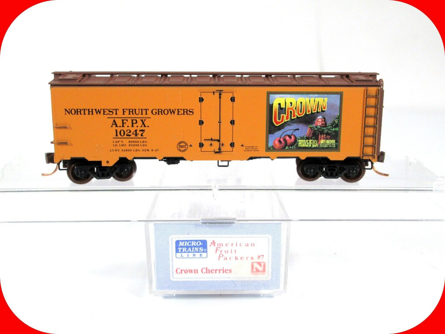N Scale *CROWN CHERRIES* Reefer #07, AFPX #10247 -Micro Trains, Lowell Smith