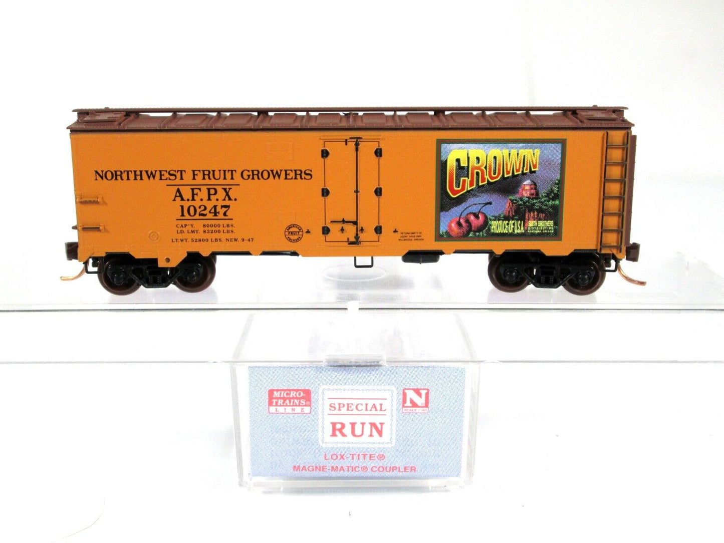 N Scale *CROWN CHERRIES* Reefer #07, AFPX #10247 -Micro Trains, Lowell Smith