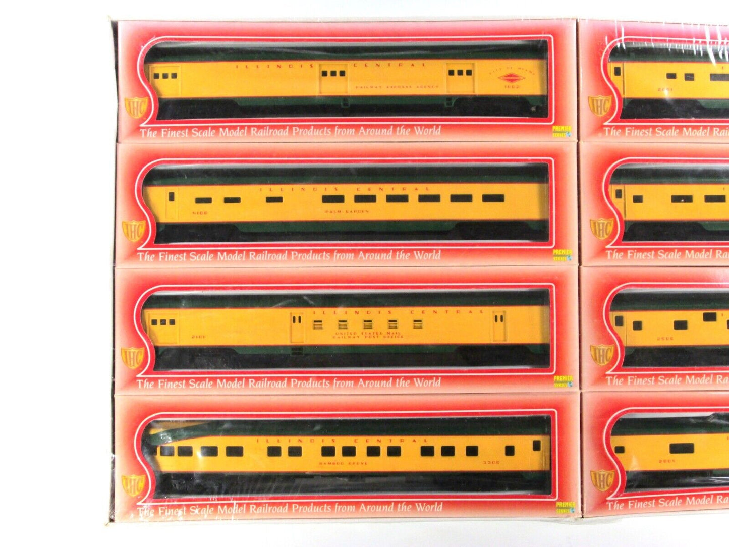 HO Scale **ILLINOIS CENTRAL CITY of MIAMI** Passenger Car 8-Pack Set - IHC 50414
