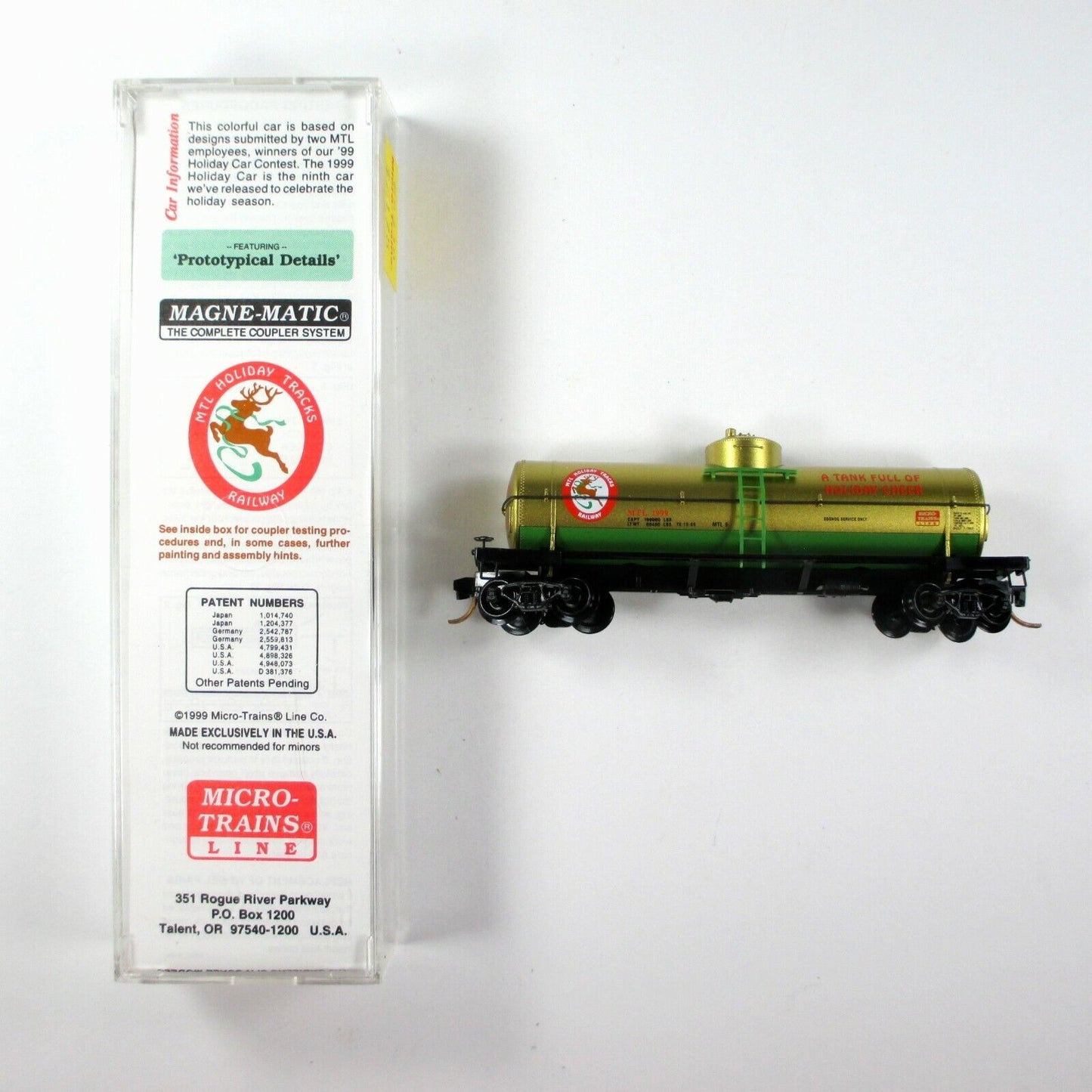 N Scale **CHRISTMAS** Holiday Cheer Reindeer Tank Car #1999 - Micro Trains 65440