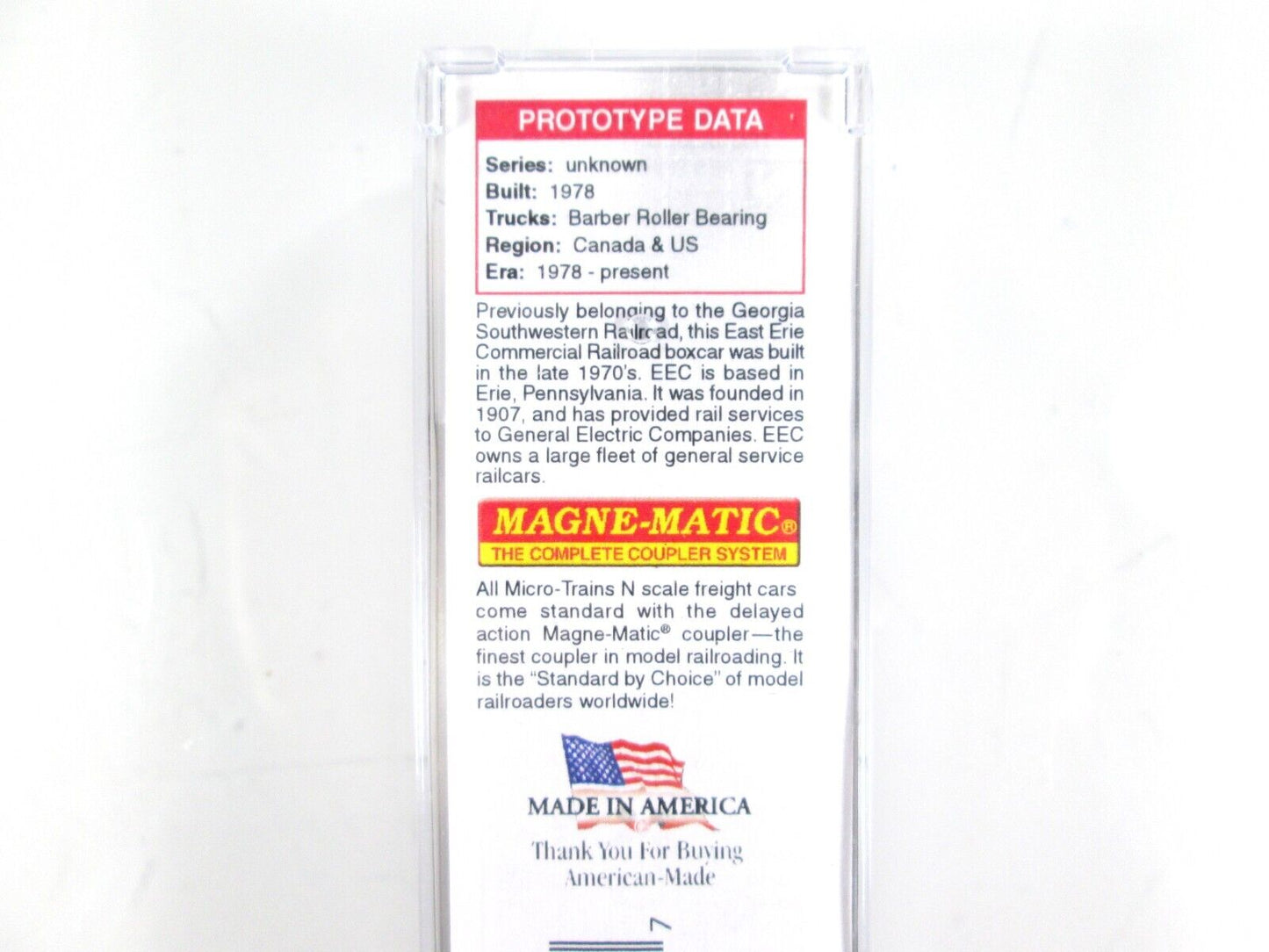N Scale **EAST ERIE COMMERCIAL** Graffiti Box Car #1326 -- Micro Trains 02544007