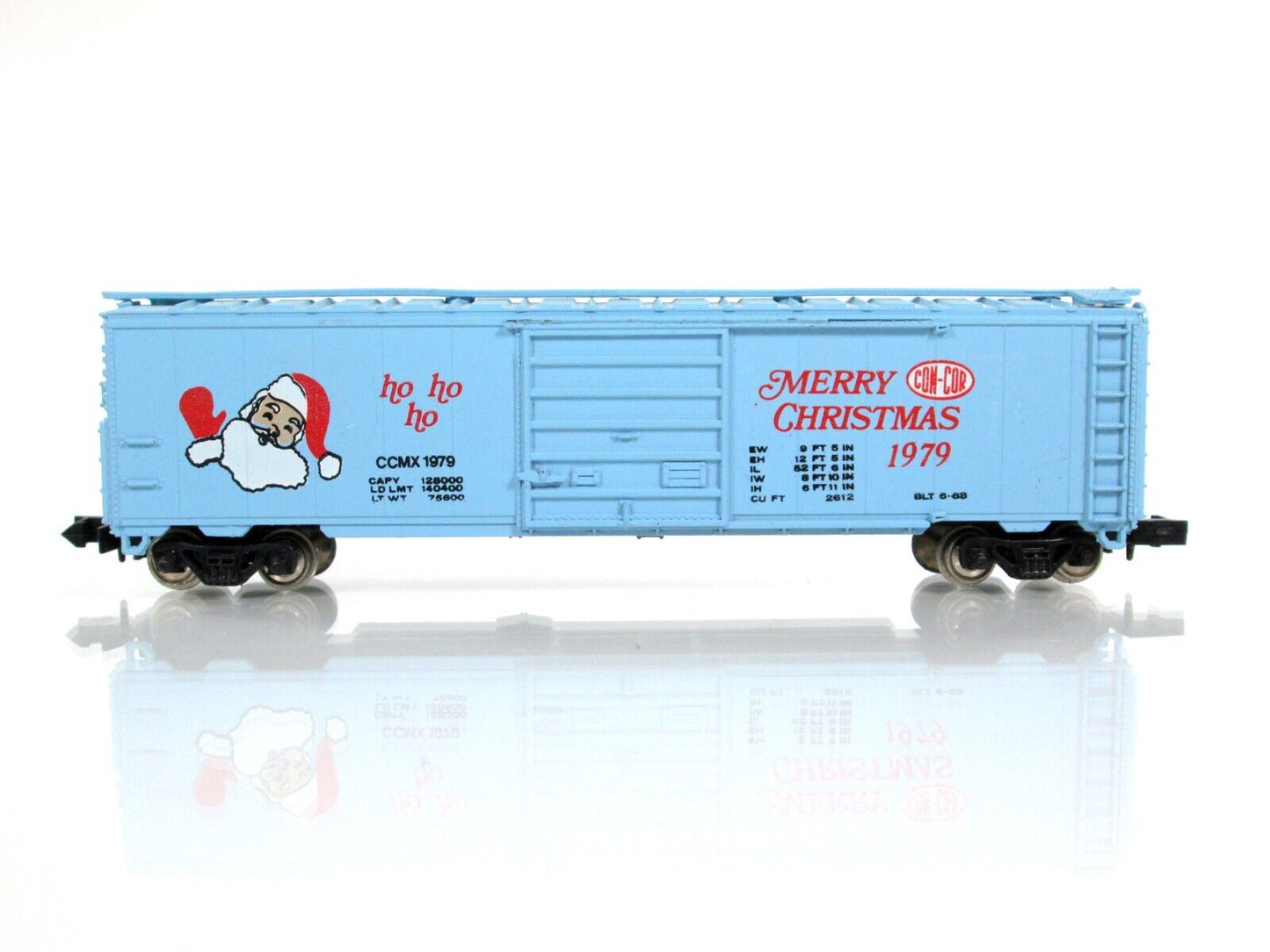 N Scale **MERRY CHRISTMAS** Santa, Single Door 50' Box Car 1979,  Con-Cor 0N79XM