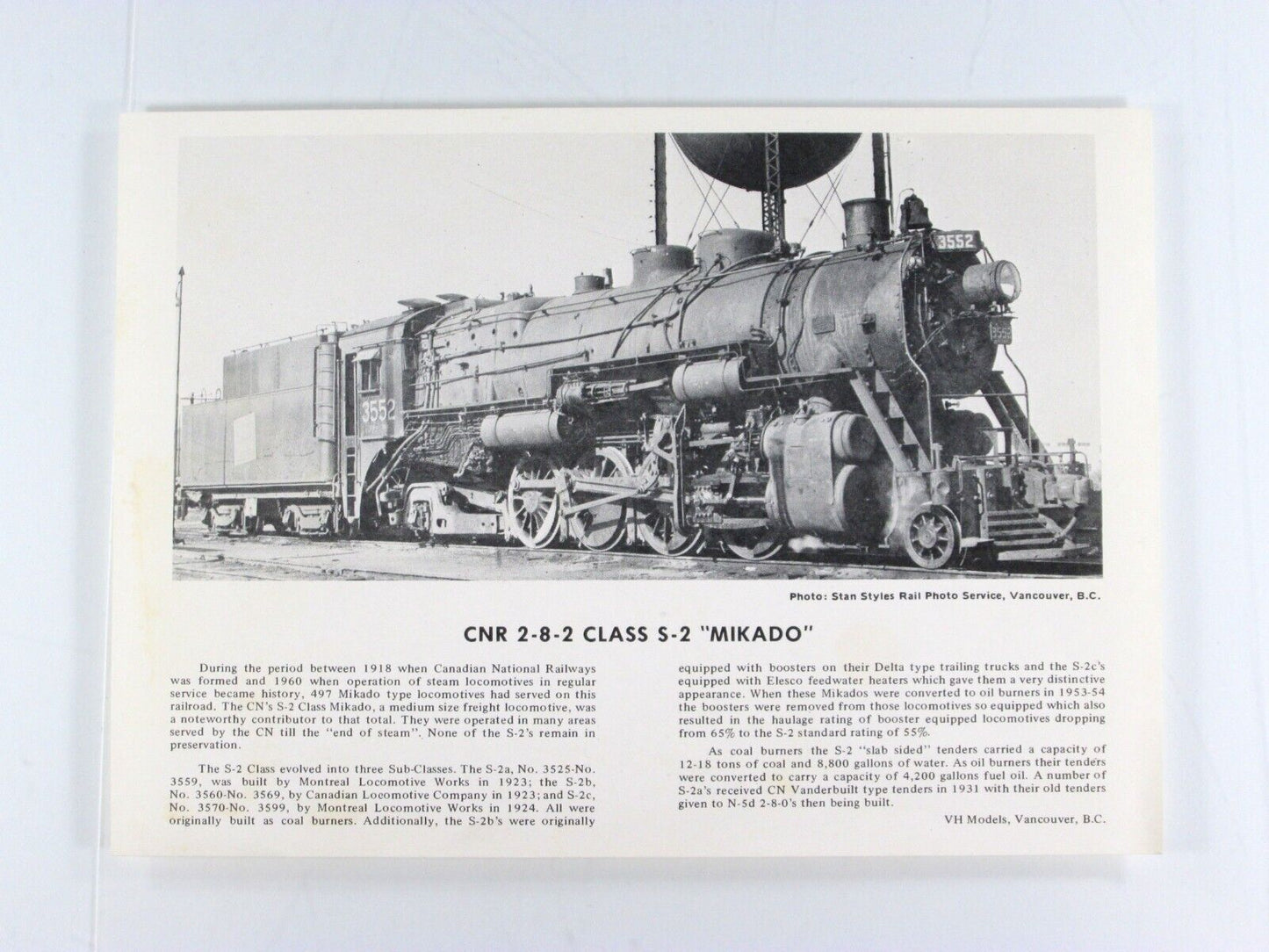 HO Scale BRASS ***CANADIAN NATIONAL*** S-2 Mikado 2-8-2 Locomotive - Van Hobbies