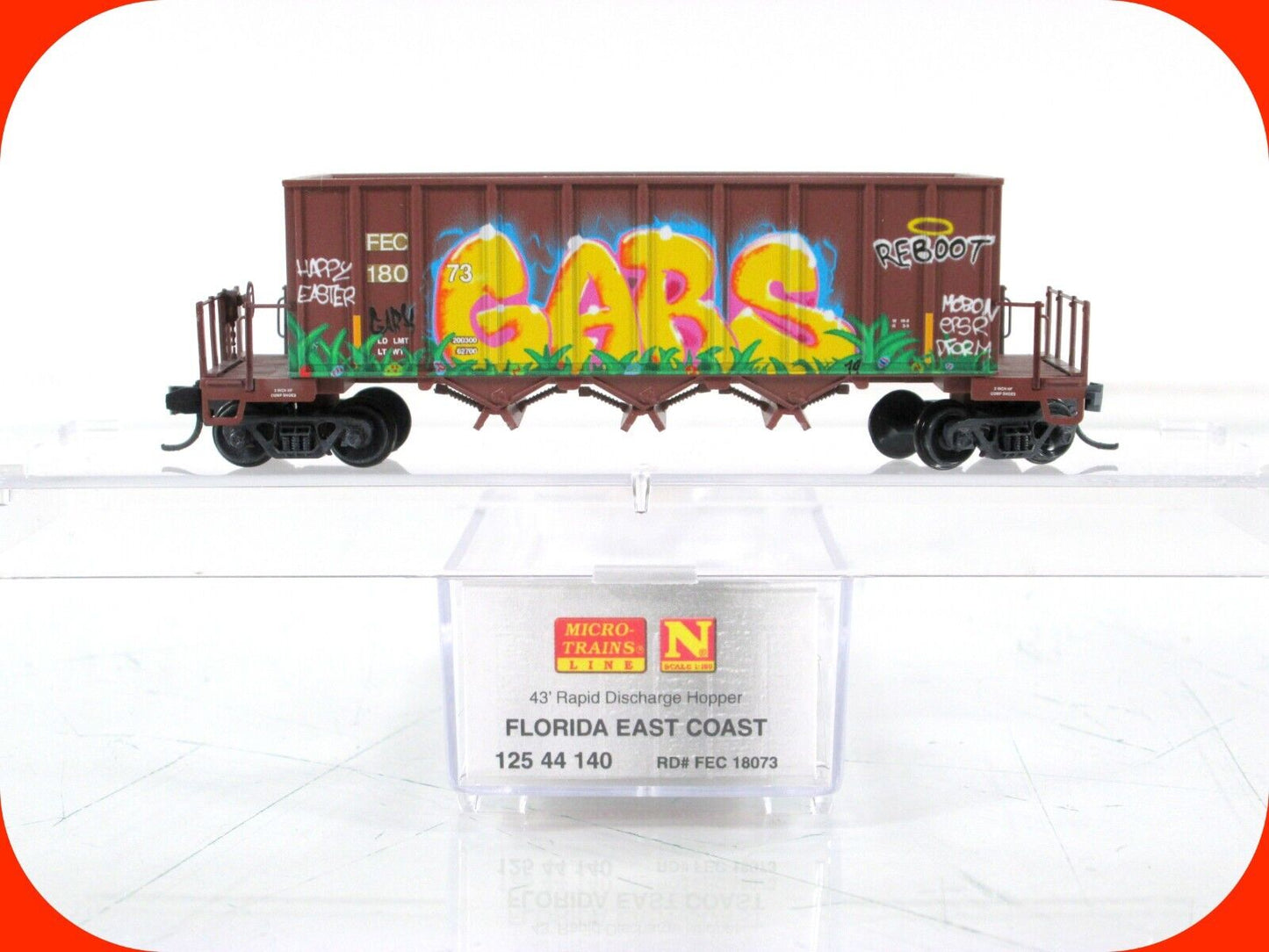 N Scale ***FLORIDA EAST COAST*** GRAFFITI Ortner Hopper -- Micro Trains 12544140
