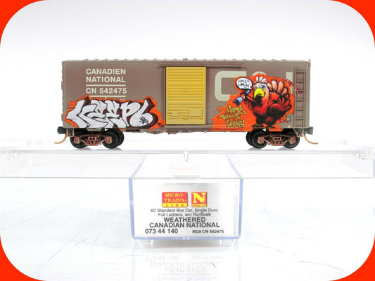 N Scale ***HAPPY THANKSGIVING** Graffiti Car, CN 542475 - Micro Trains 07344140