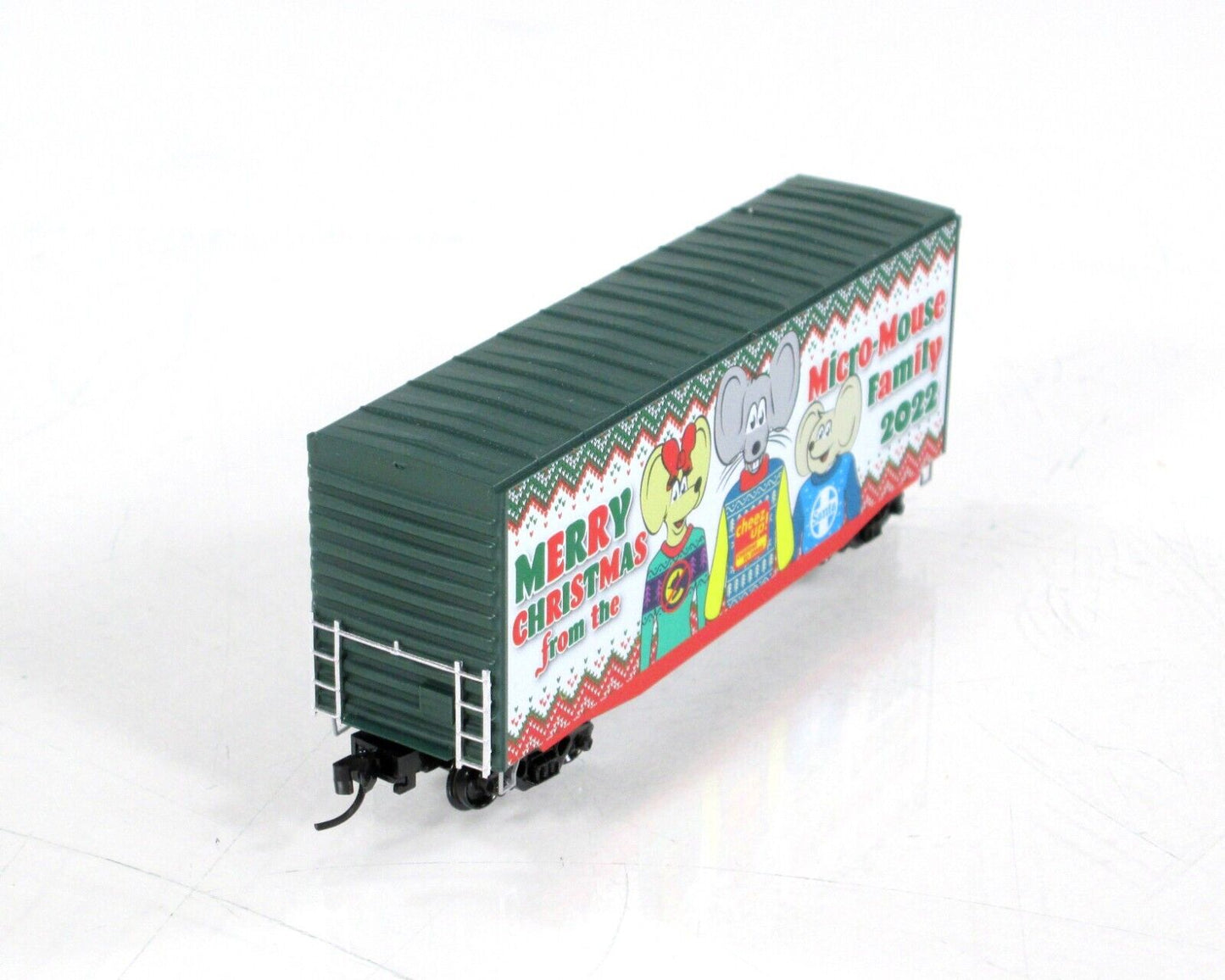 N Scale ***MERRY CHRISTMAS*** 2022 Hi-Cube Box Car --Micro Trains Mouse 10100894