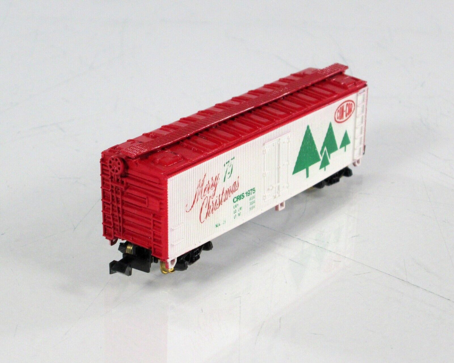 N Scale ***MERRY CHRISTMAS*** Collector's 40' Reefer Car, 1975 - Con-Cor **RARE*