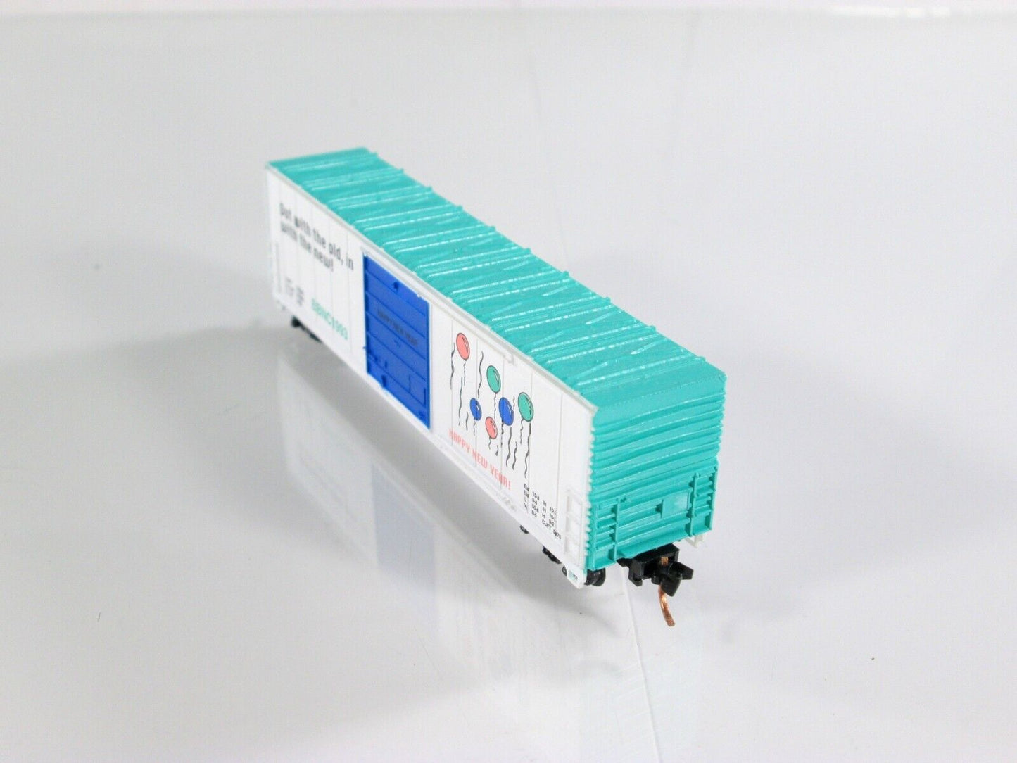 N Scale ***HAPPY NEW YEAR*** 50' Holiday Box Car, BBNC 1993 --- Bev-Bel ***RARE*
