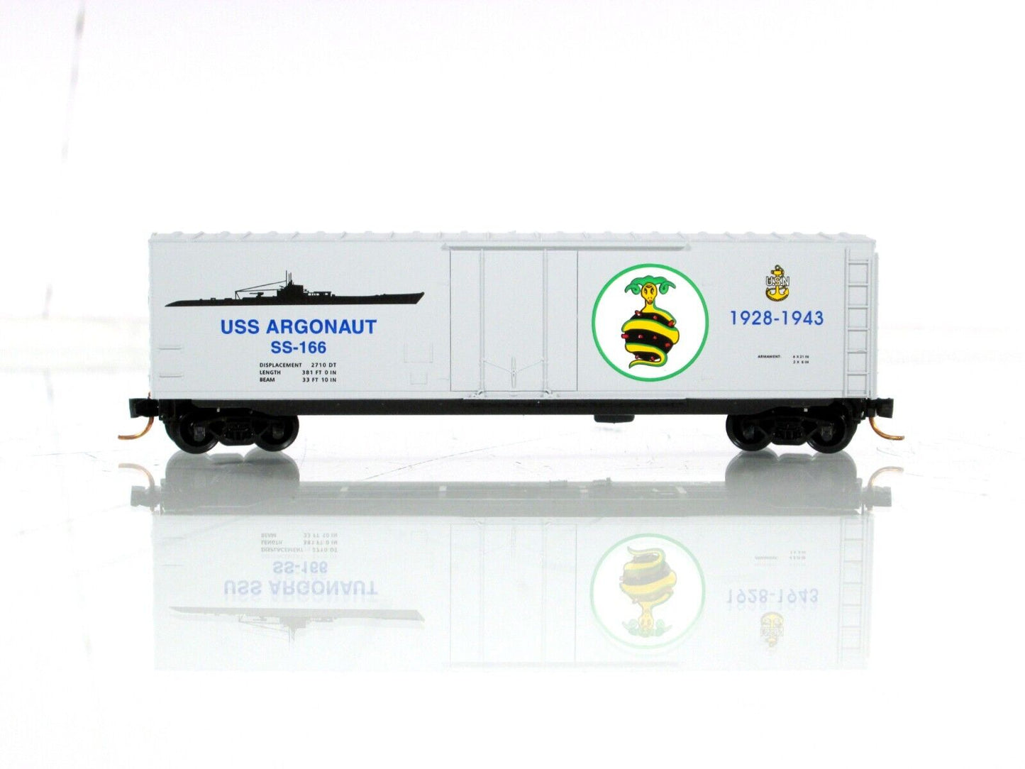 N Scale  **USS ARGONAUT** US Navy Submarine 50' Box Car -- Micro Trains 03800408