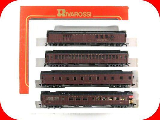 HO Scale LEHIGH VALLEY 1920s Heavyweight Passenger 4-Car Set B -- Rivarossi 6899