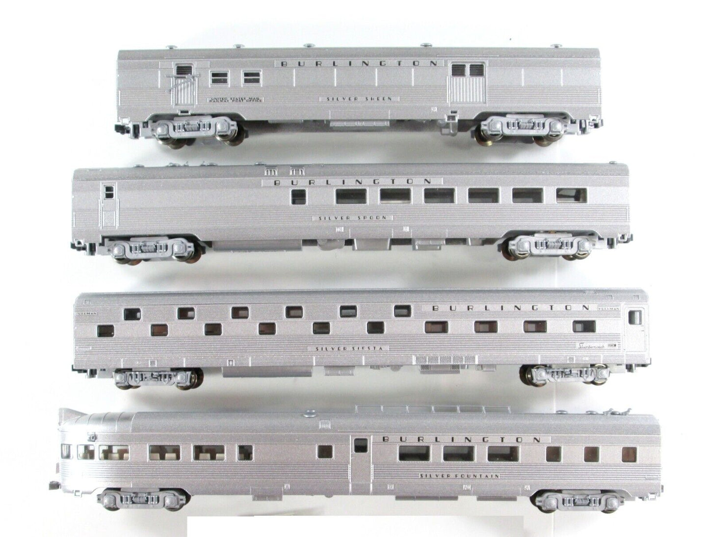 N Scale CHICAGO, BURLINGTON, & QUINCY Passenger Car 4-Pack Set A - Kato 106-1503